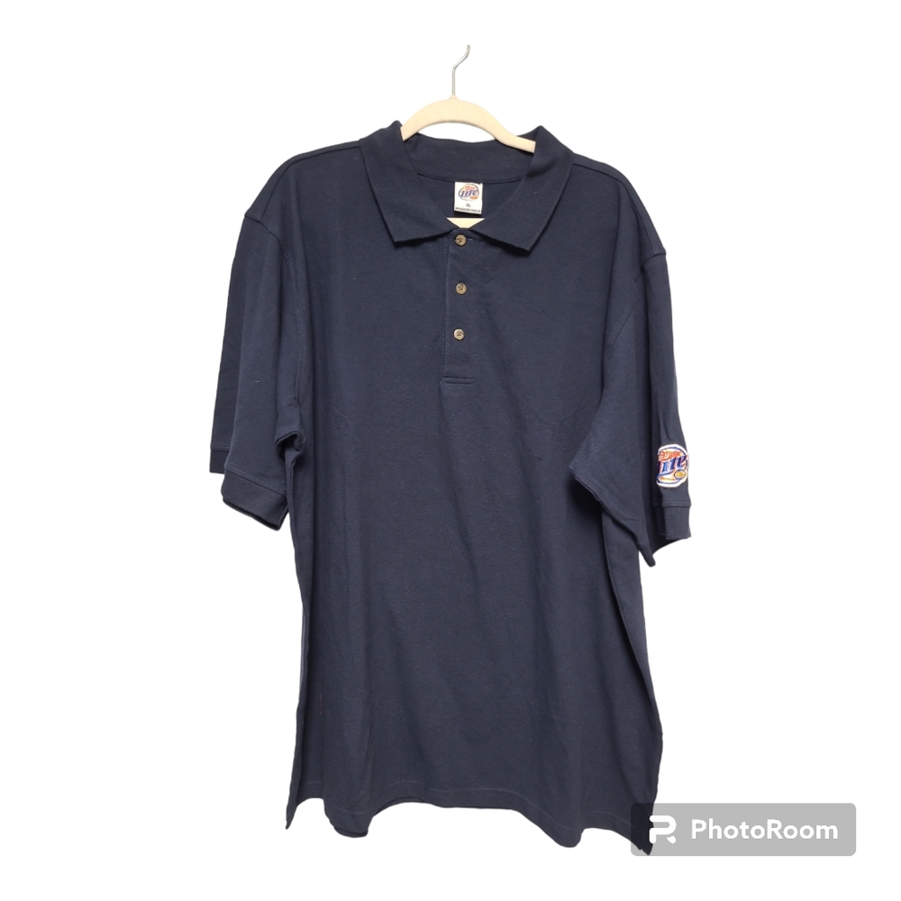 Miller Lite Navy Blue Polo Size Xl